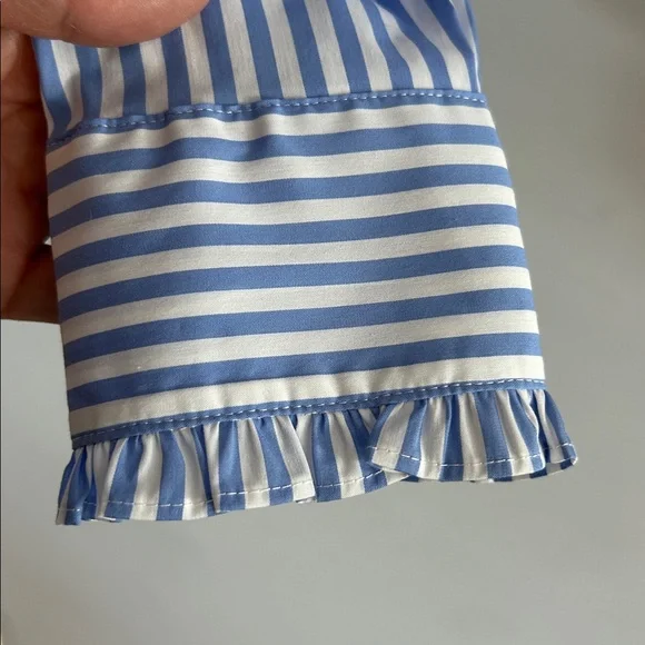 Veronica Beard Whitman Ruffle Button up Shirt Bluebell - Picture 10 of 14